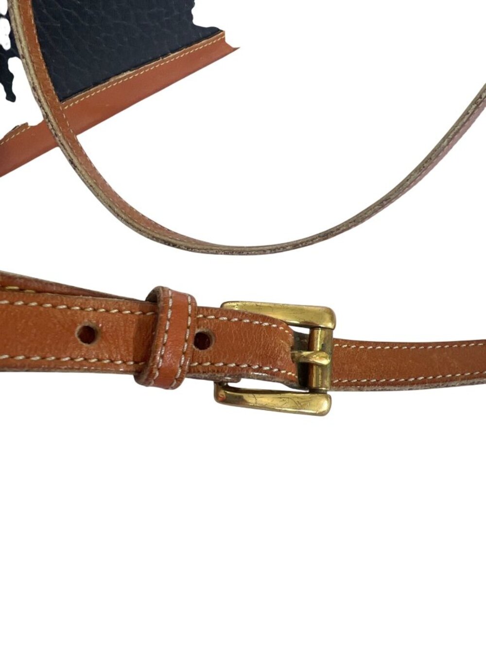 Dooney & Bourke Vintage Navy & Brown Pebble Leather Crossbody Bag With Adjustabl - Picture 13 of 13